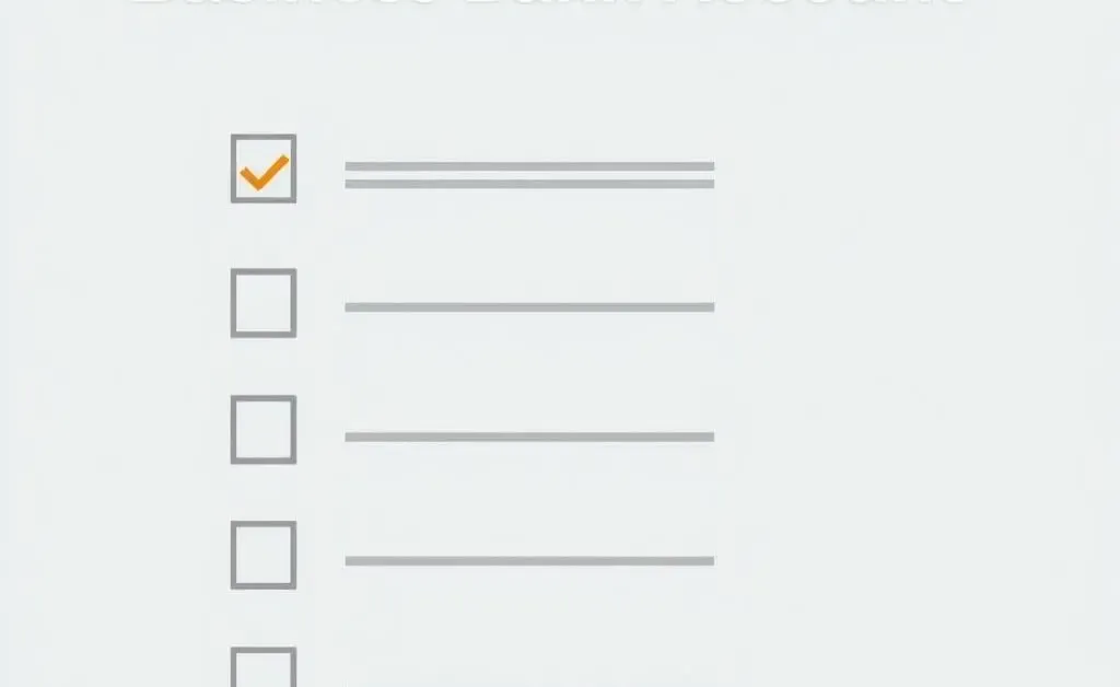 Checklist for opening a business bank account with checkboxes