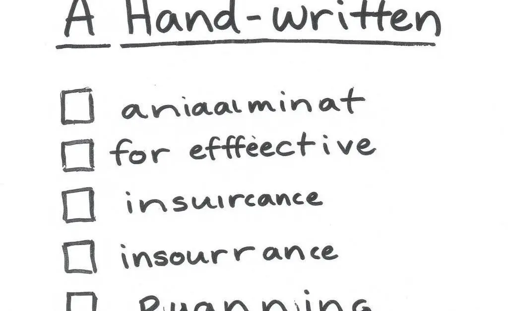A hand-written checklist for effective insurance planning