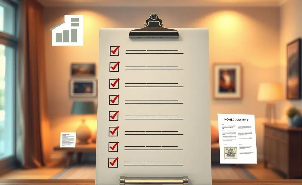 Checklist of challenges in a house purchase, including finances, inspection, and legalities