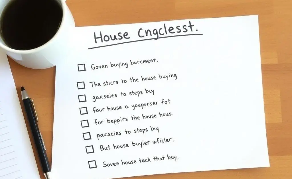 Checklist outlining steps in the house buying process