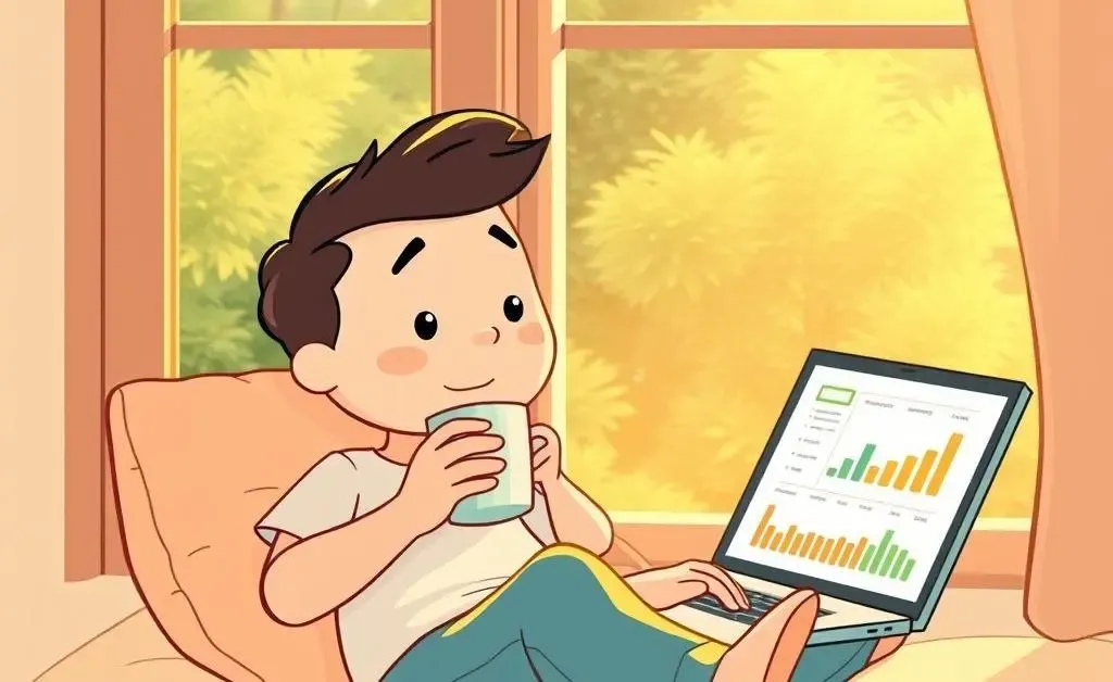 Person enjoying a calm moment while investing