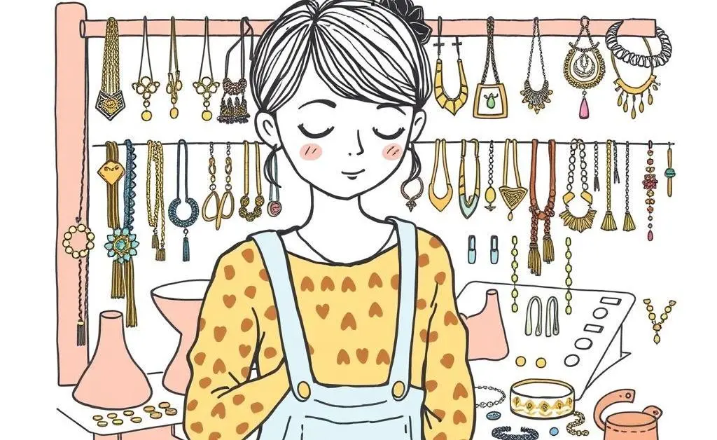 Browsing a selection of jewelry
