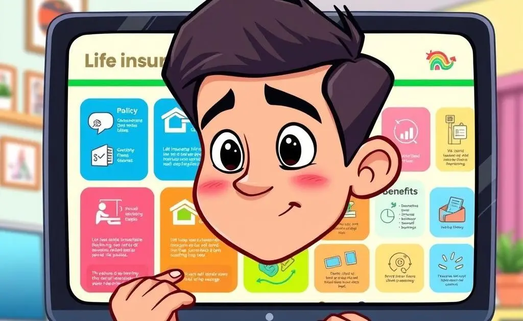 Person reviewing life insurance plans on a screen