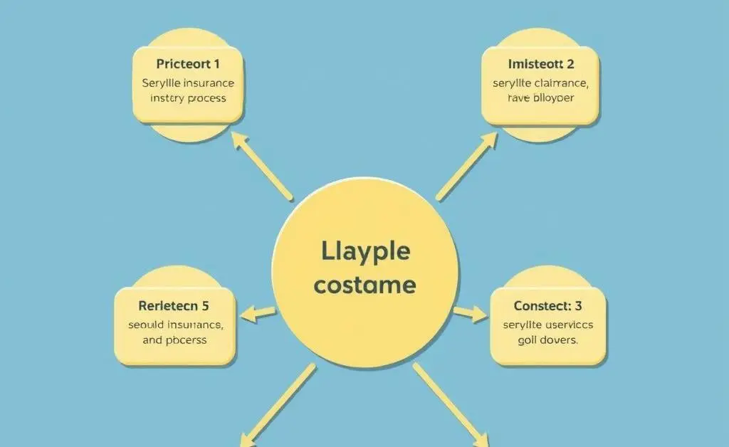 A flowchart illustrating the insurance claims process.