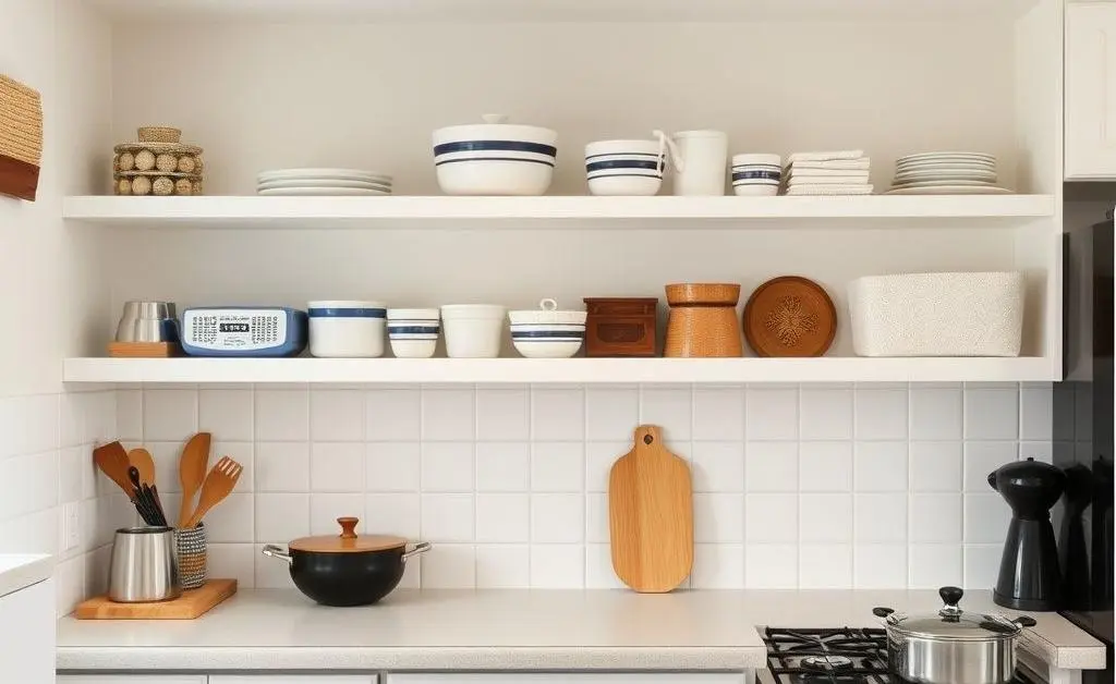 A clutter-free kitchen with clean countertops and only a few cooking essentials visible