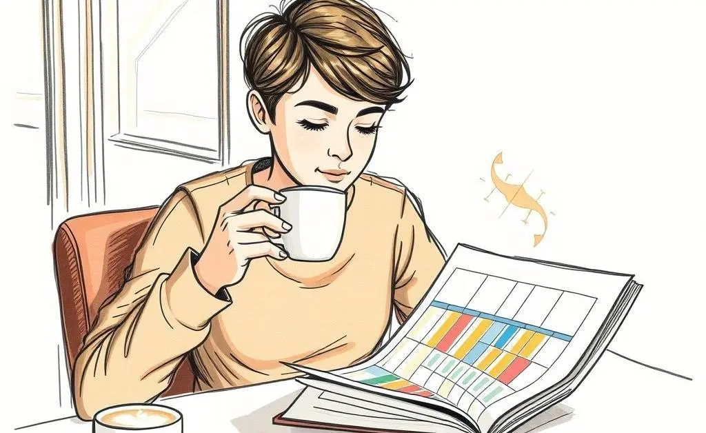 A relaxed budgeting session with coffee