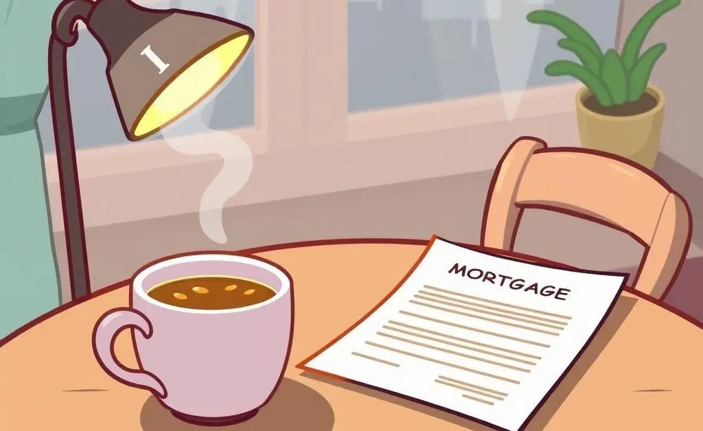 Cozy morning with coffee and mortgage search