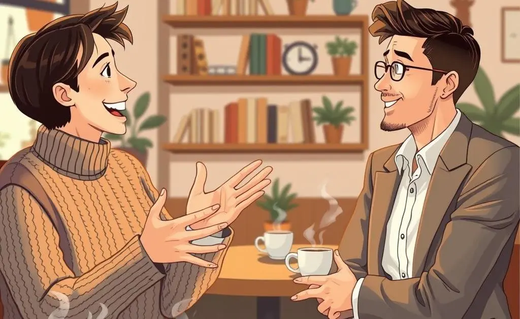 Friends chatting about finances over coffee
