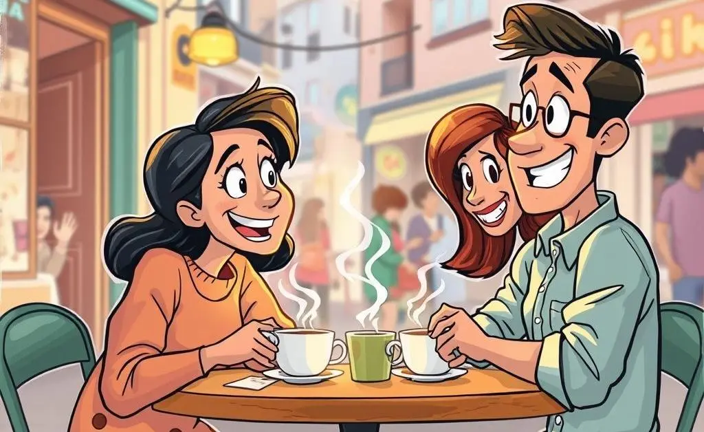 Two friends discussing finances over coffee
