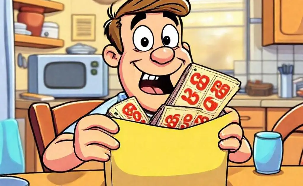 A cartoon where Dave receives unexpected car repair bills, looking shocked as he opens an envelope