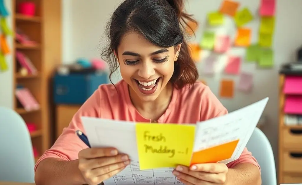 A woman revising her budget plan