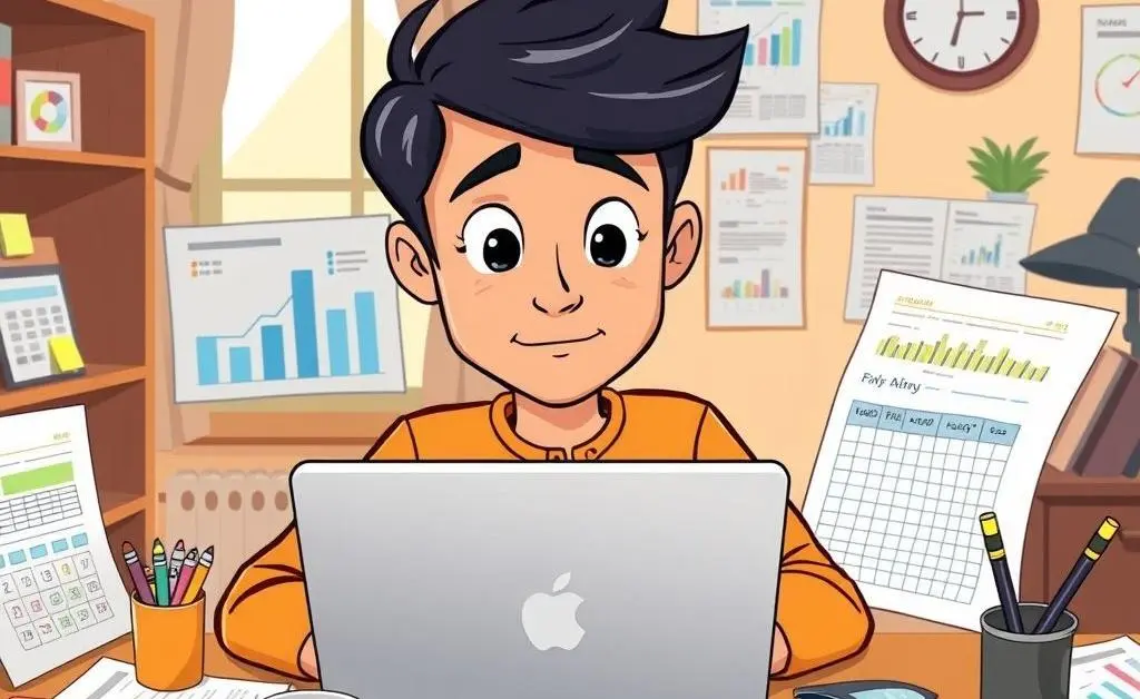 Person budgeting on a laptop