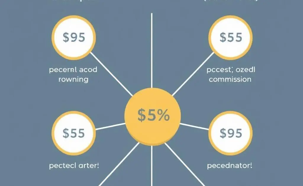 Simple chart showing various commission fee types