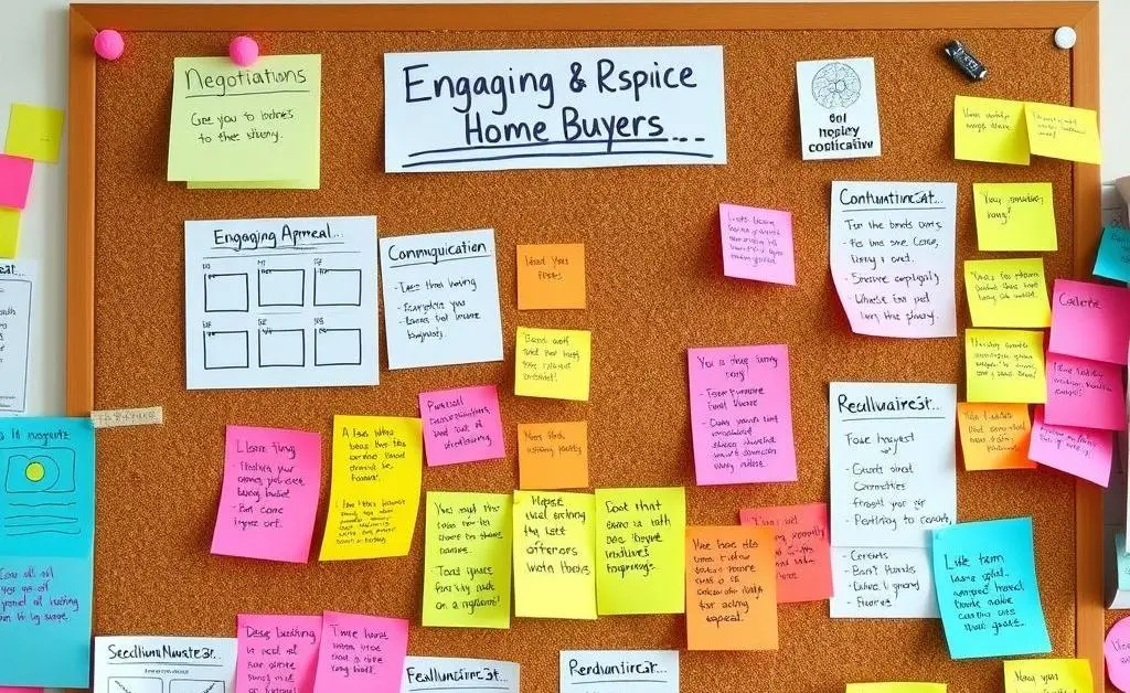 A bulletin board with communication ideas for home selling
