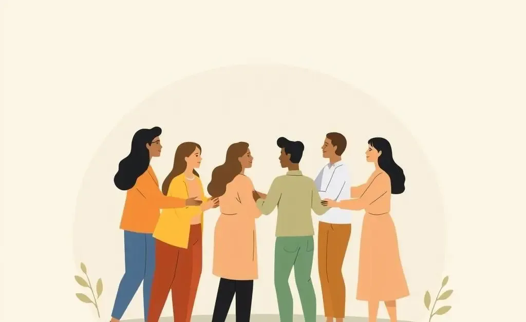 People helping each other in a supportive community.