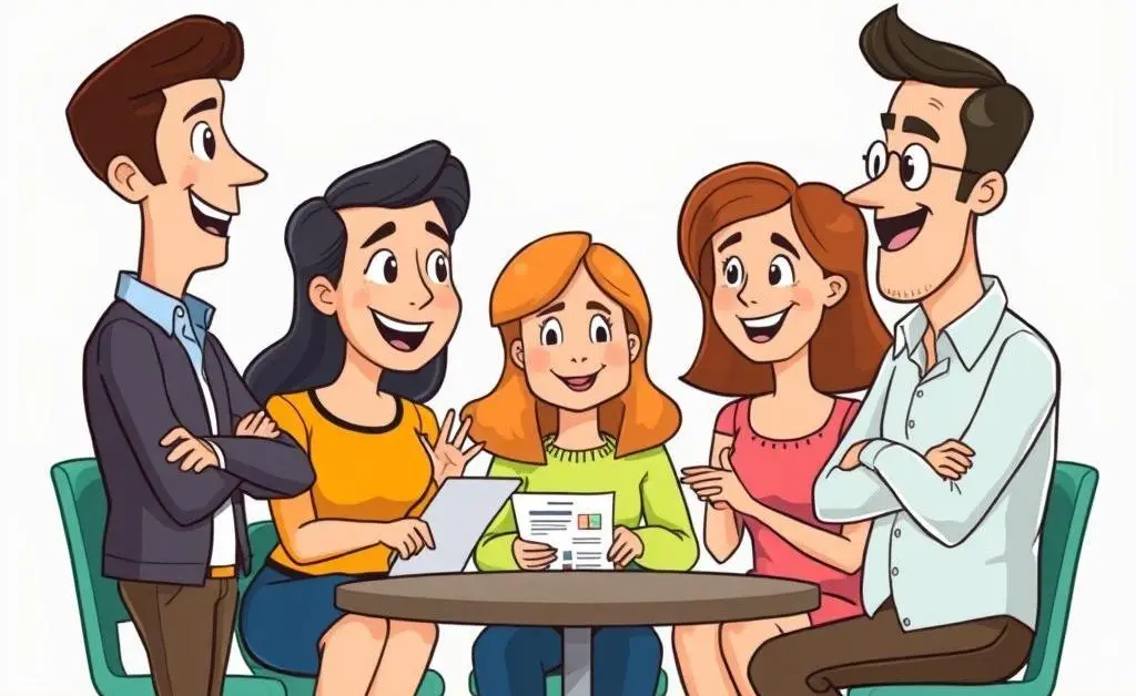 A group of people having a friendly discussion about financial strategies