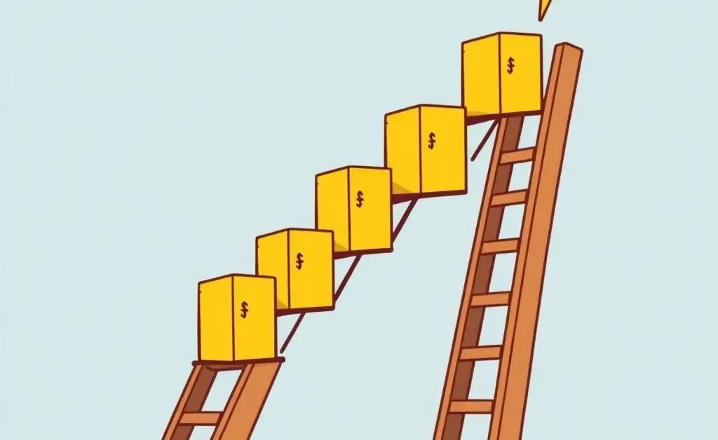 Ladder symbolizing increasing company stock value