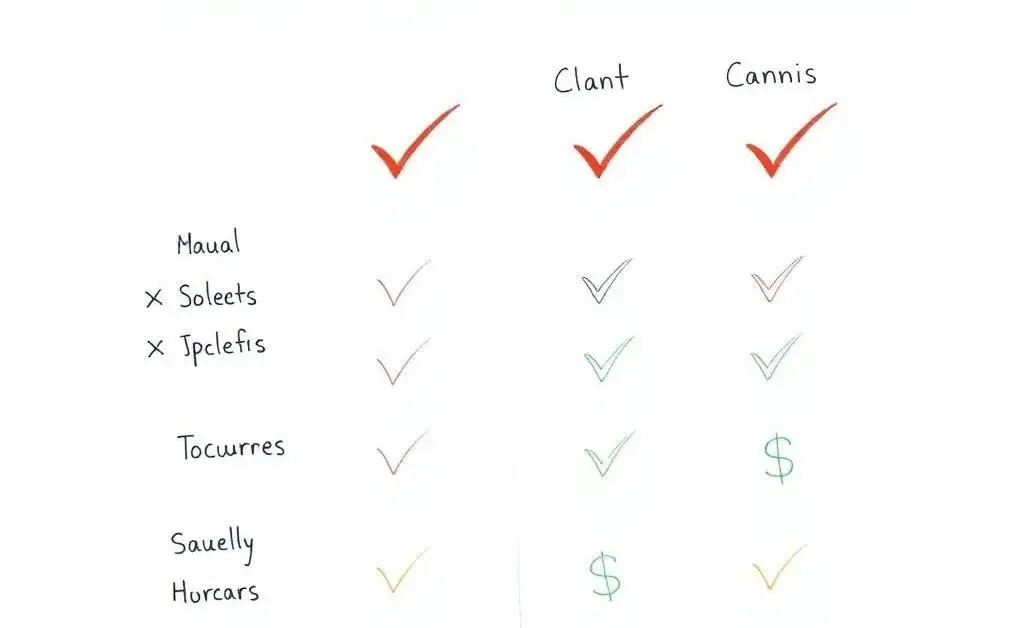 Infographic comparing car insurance plans with checkmarks and dollar signs.