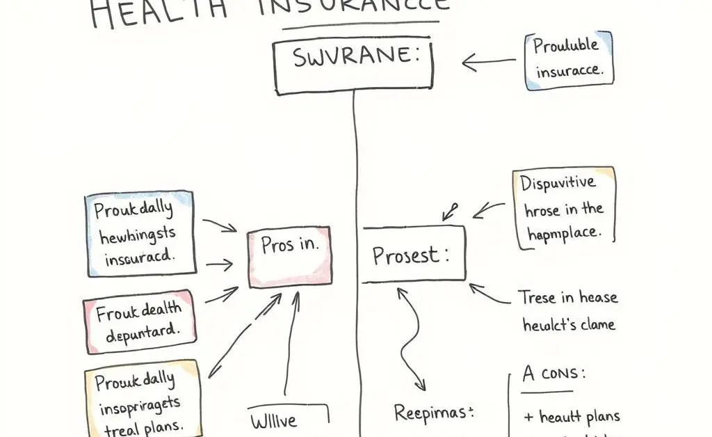 A flowchart comparing health insurance plans