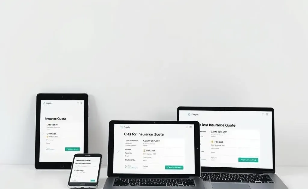 Different insurance quotes on devices.