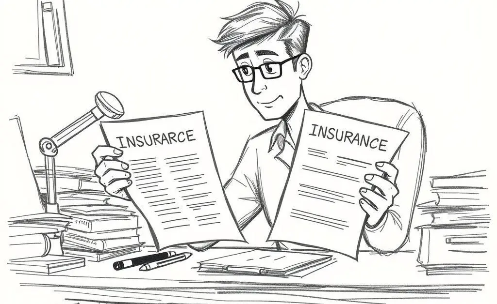 Person comparing insurance quotes on a laptop.