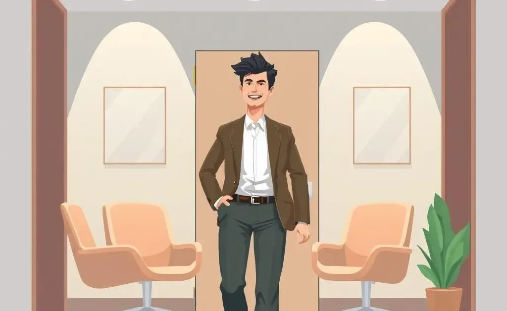 Illustration of a confident candidate
