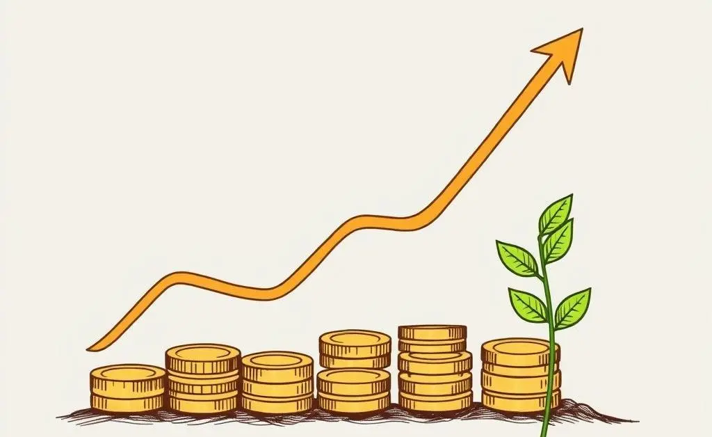 Confidence growing with a positive growth chart.