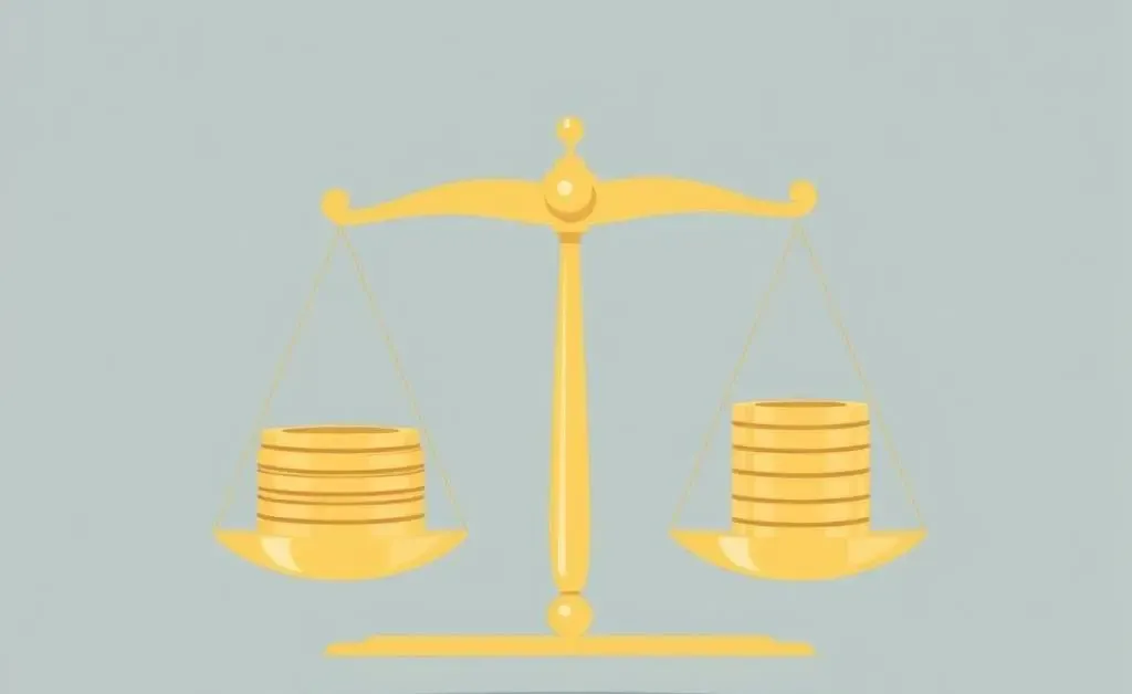 An illustration of balanced investment choices with scales
