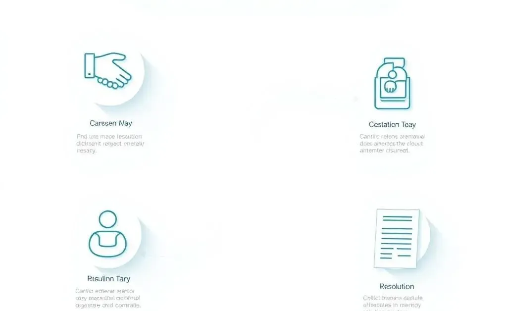 A simple infographic showing steps for conflict resolution.