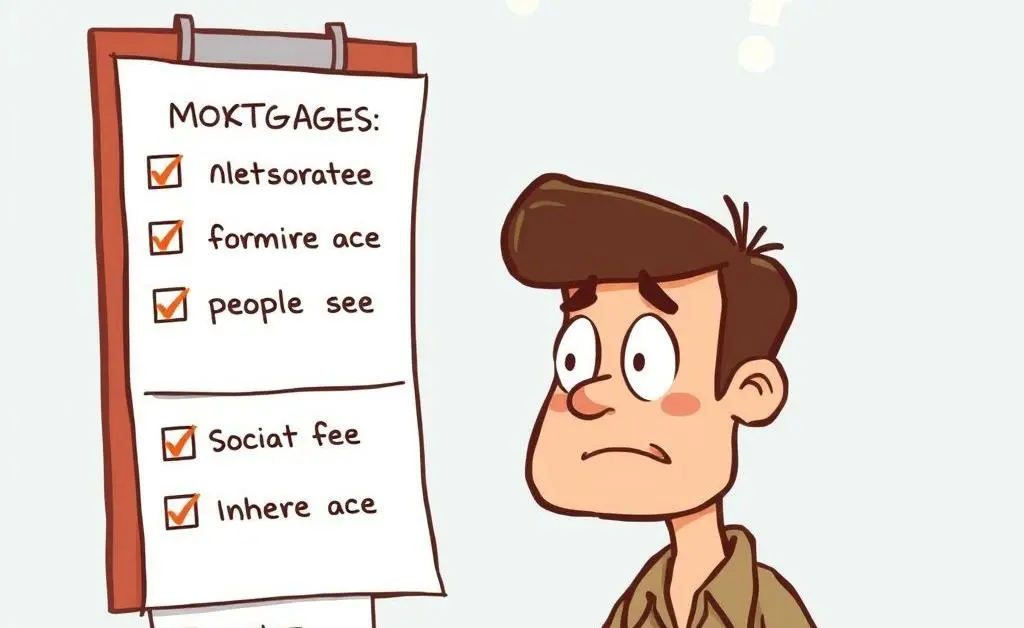 A cartoon image of a confused buyer looking at a checklist.