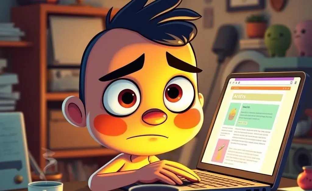 Person looking confused at a computer