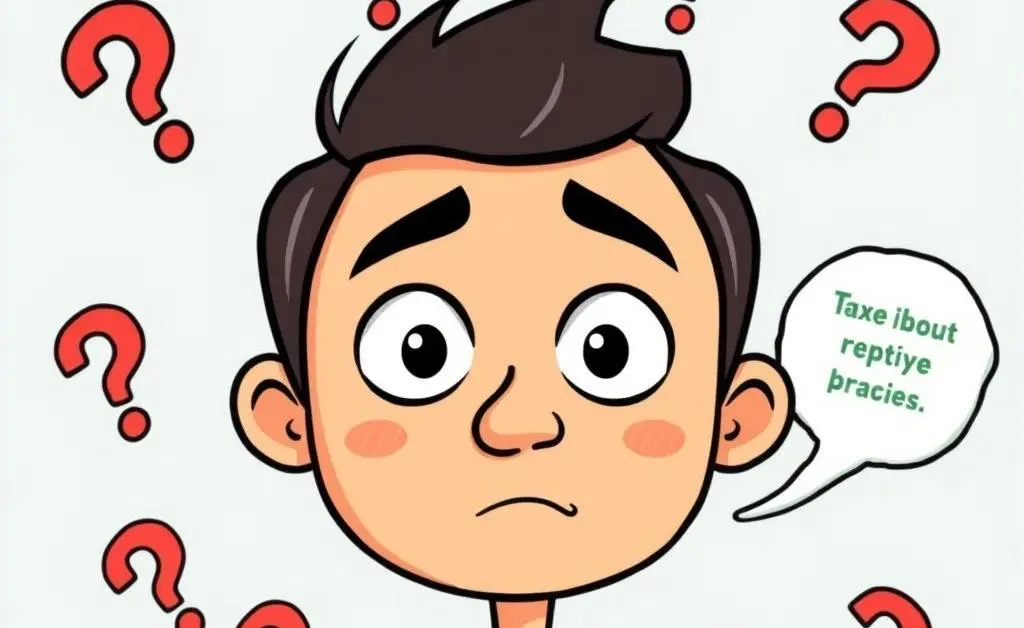 Person with puzzled expression over taxes