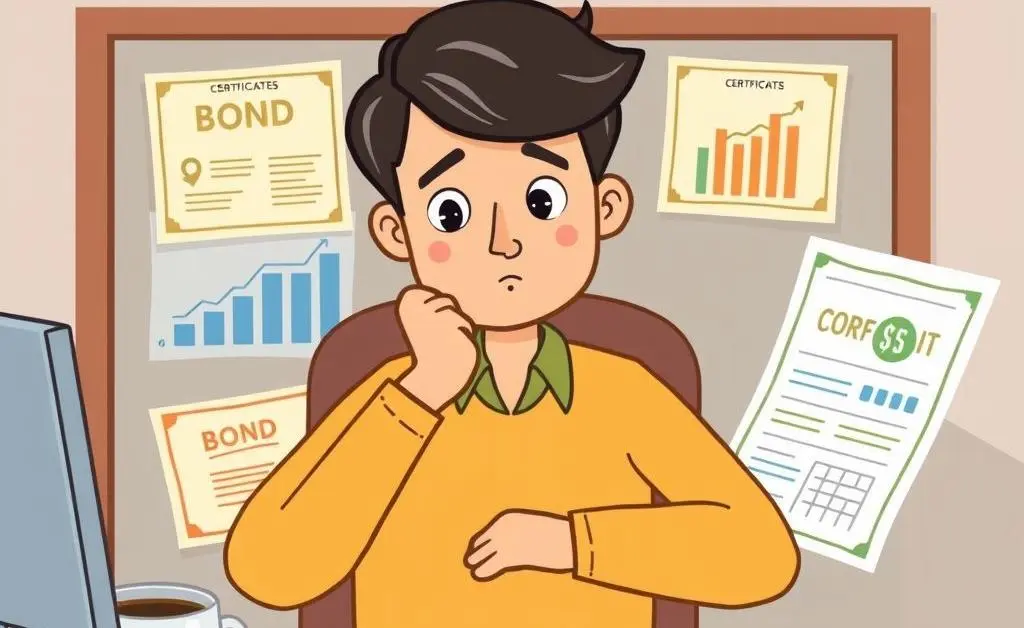 A person considering investment options at a desk