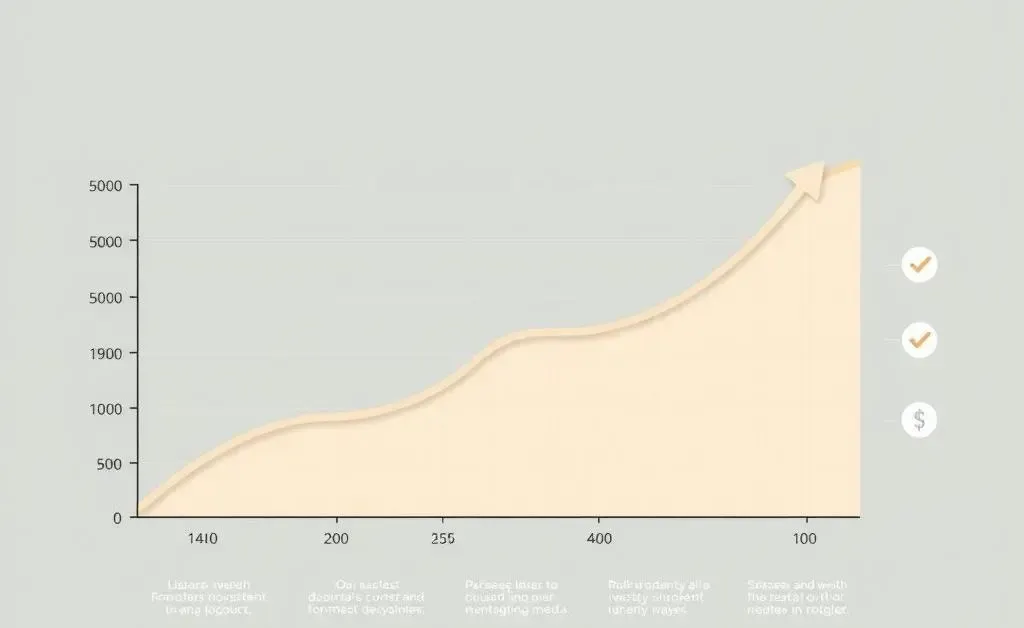 A chart illustrating slow and steady investment growth over time.