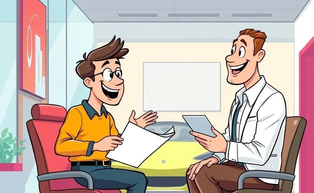 Person discussing car insurance with an agent