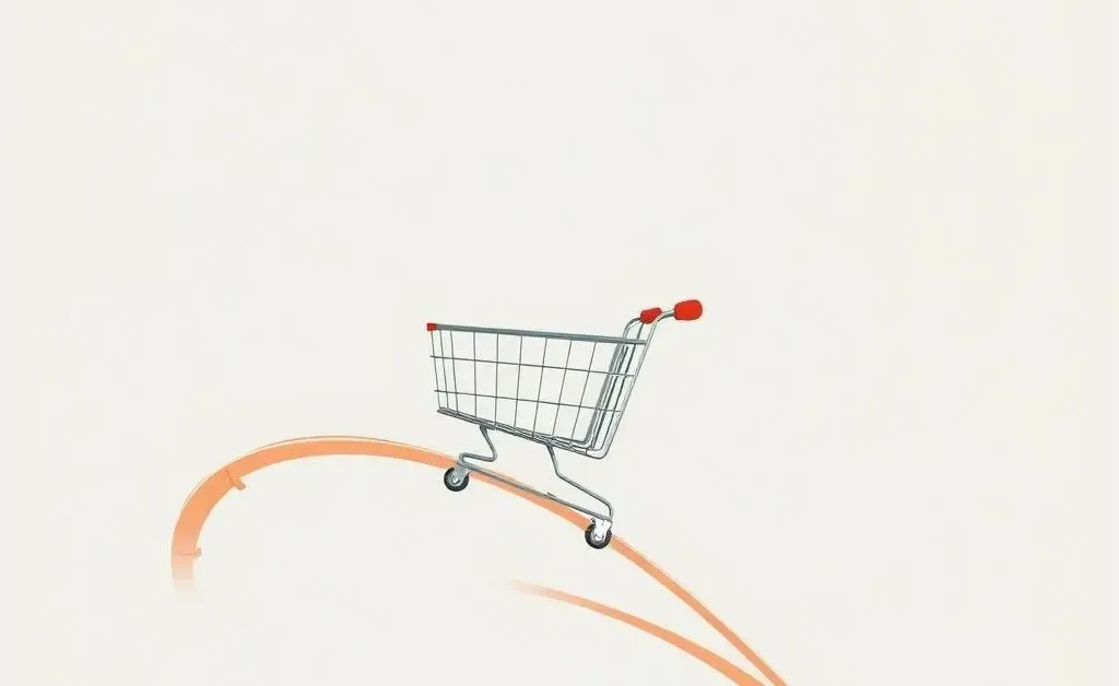 Illustration of a rollercoaster shopping cart