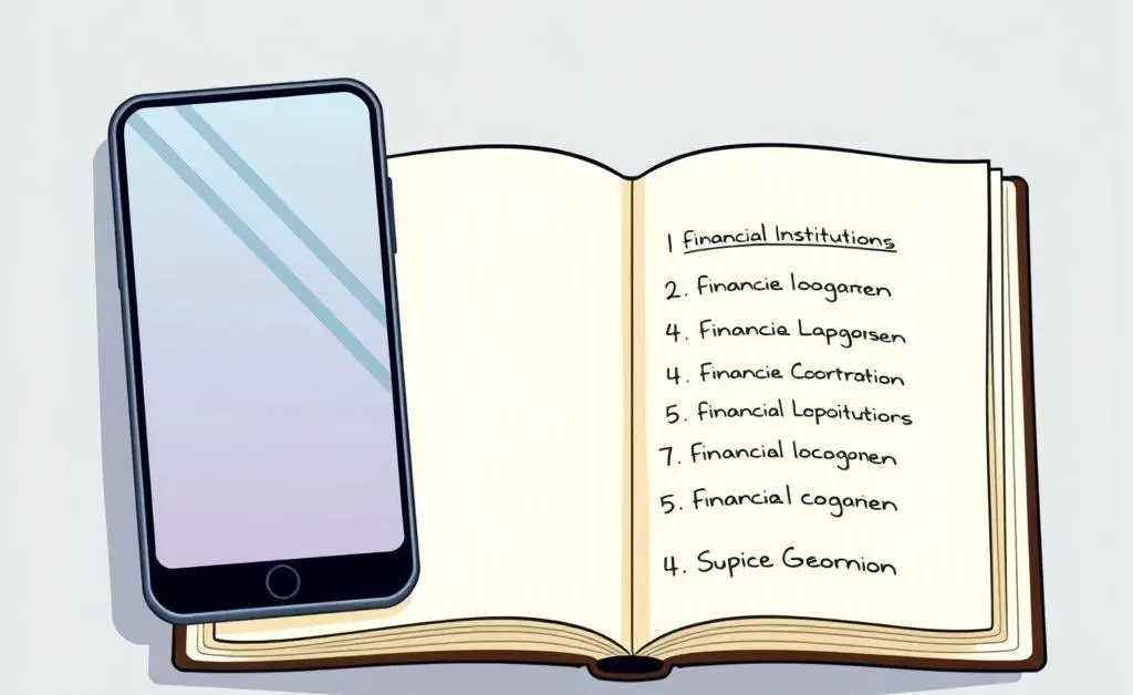 Phone and notebook with contact information