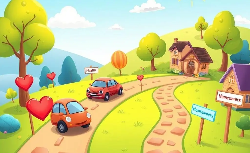 Insurance roadmap depicting different types of coverage