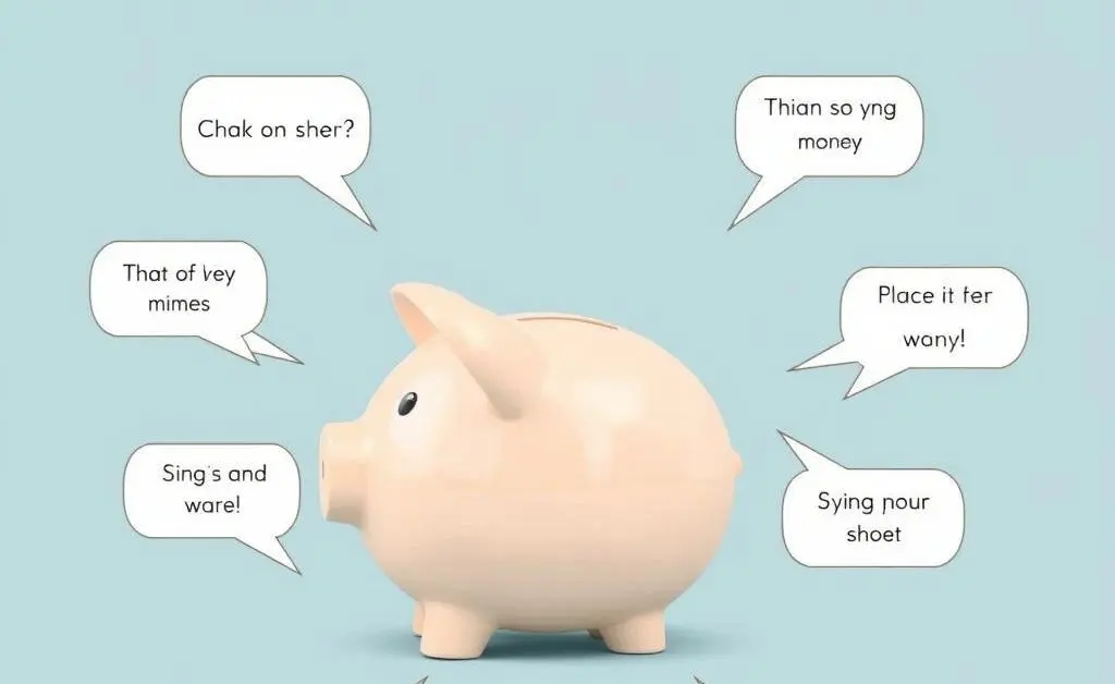 Piggy bank with money tips