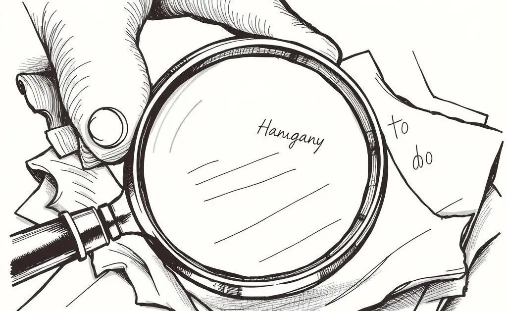 A magnifying glass over a pile of documents and a checklist