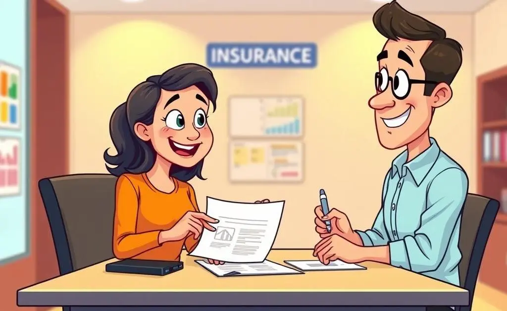 People discussing insurance documents
