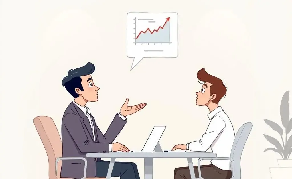 A client and financial advisor in discussion