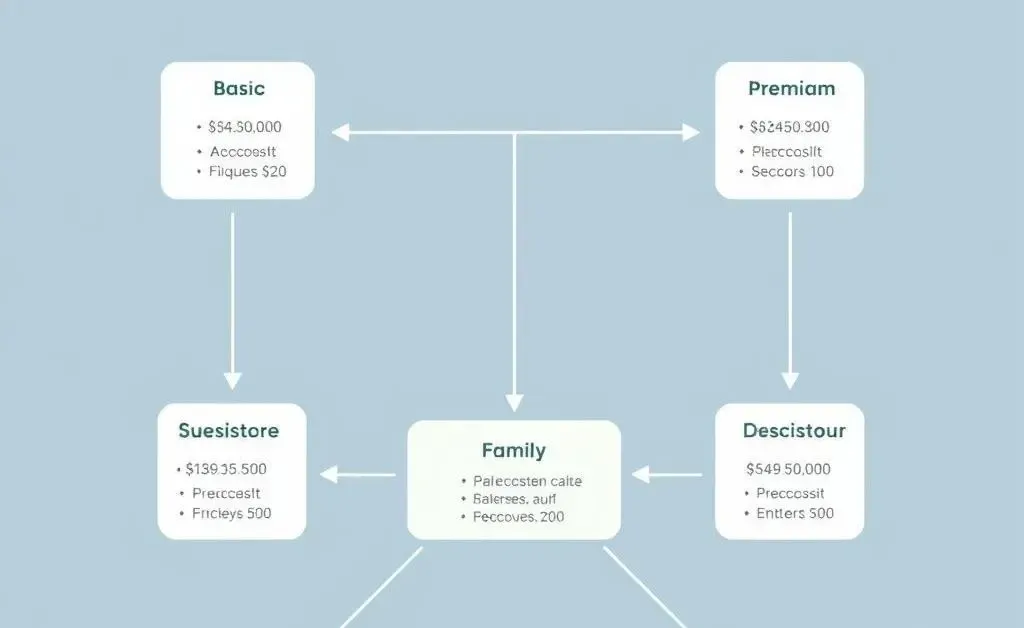 A simple flowchart showing cost analysis of different healthcare plans