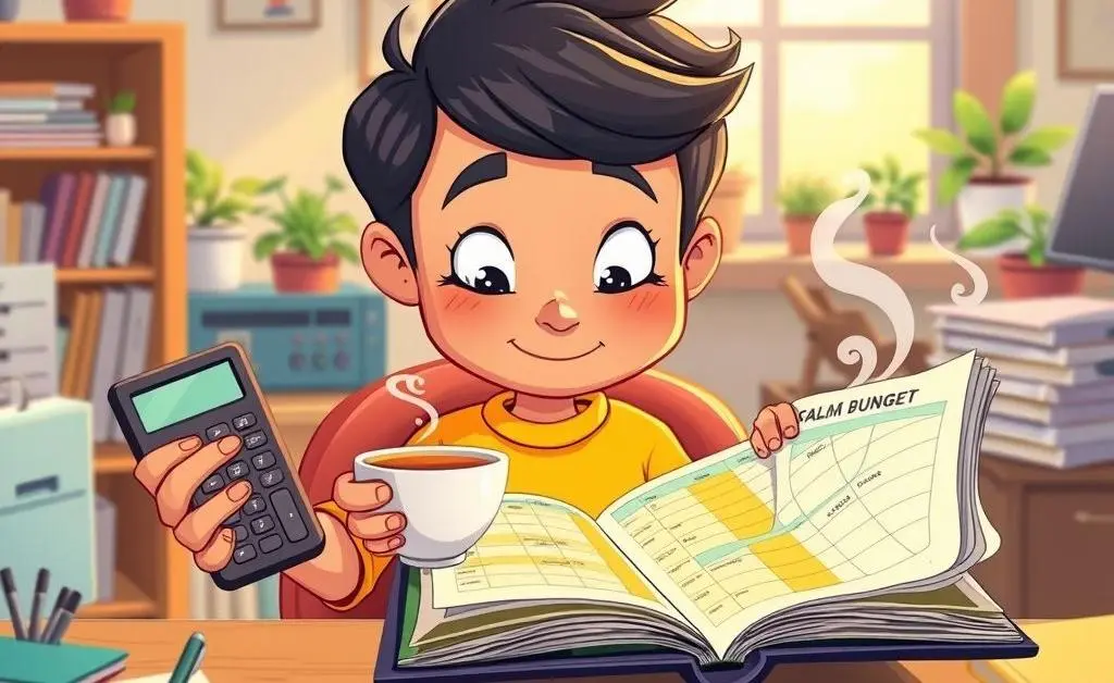 Person planning a budget at a desk