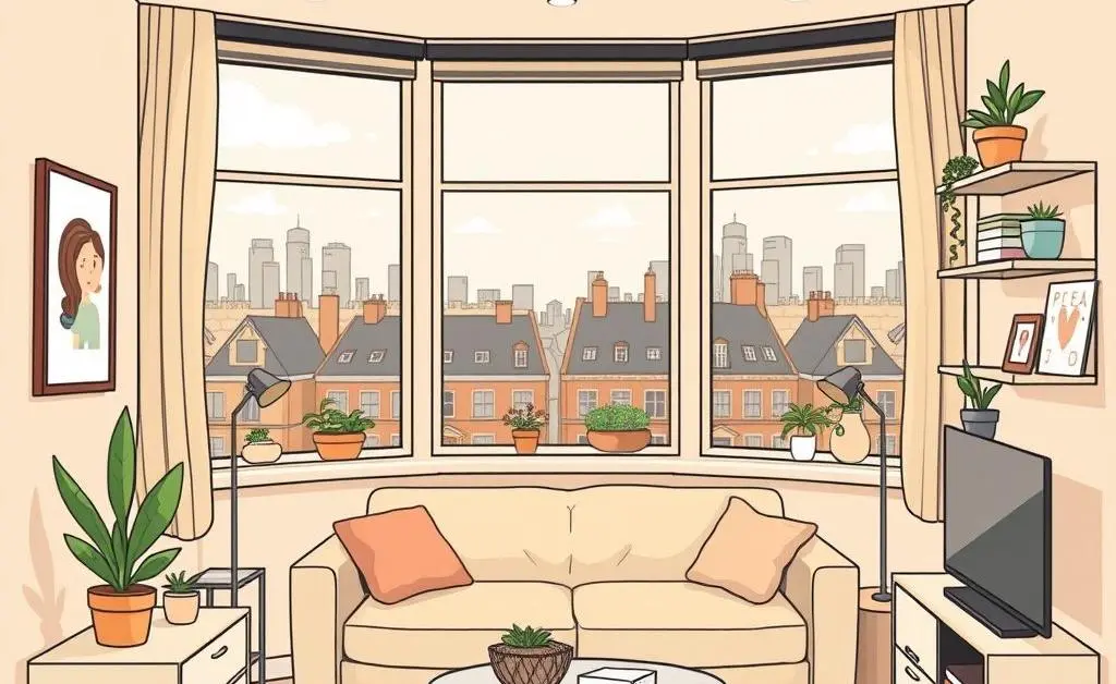 Cozy, modern London apartment interior