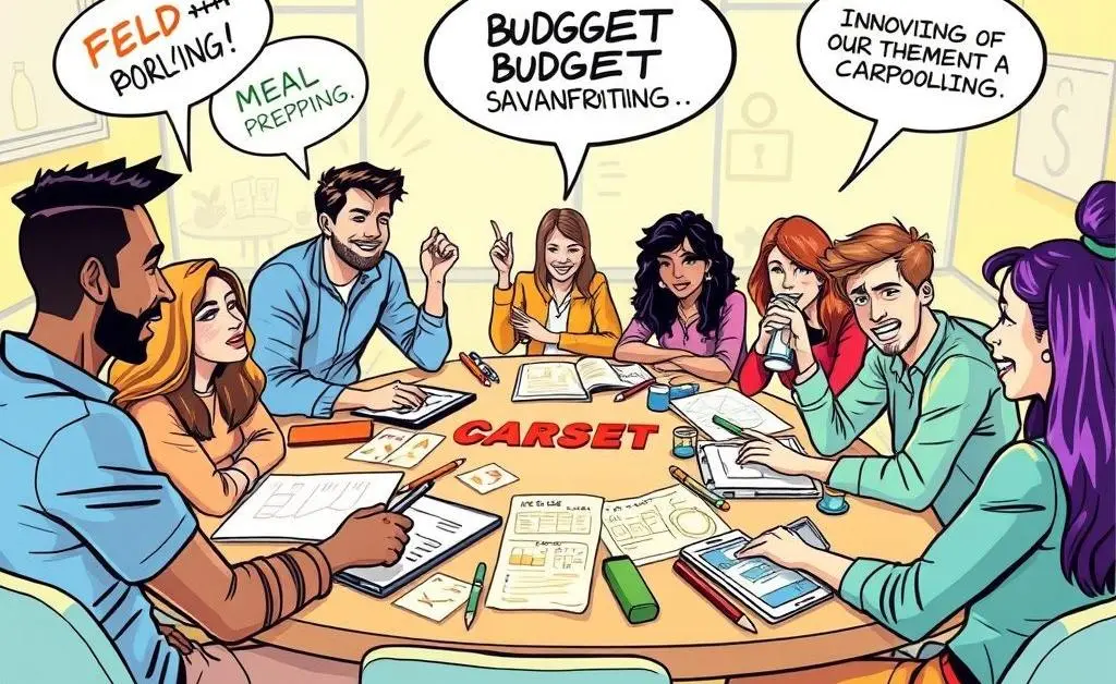 Brainstorming session displaying creative budgeting ideas