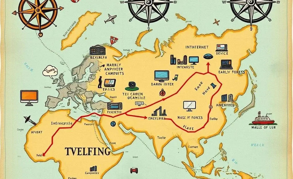 Hand-drawn style map showing investment journey.
