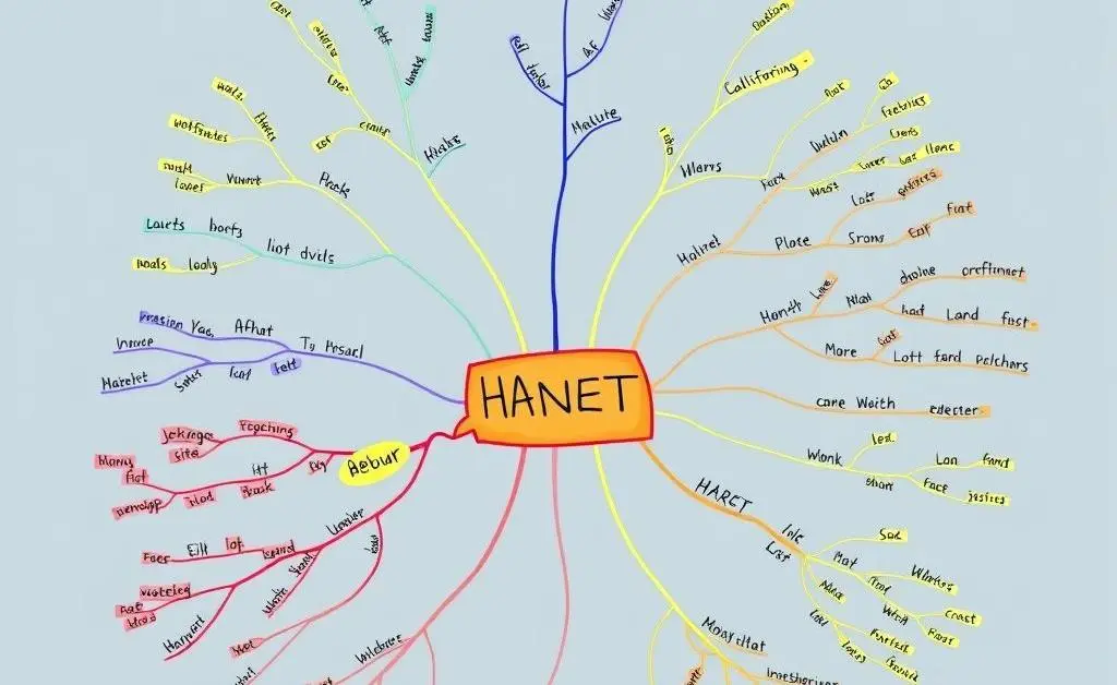 A mind map illustrating a creative brainstorming session.