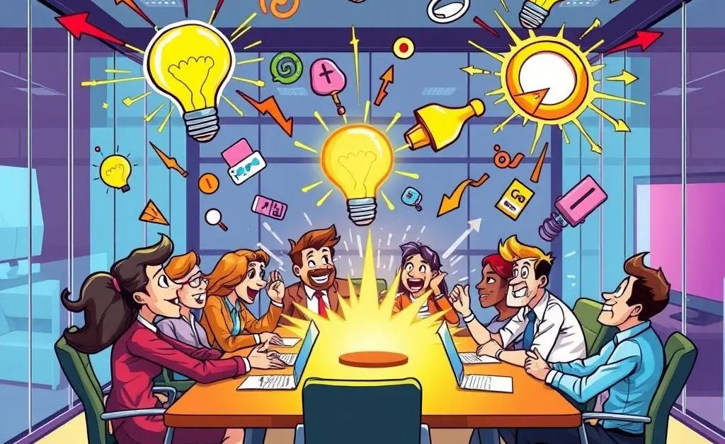 Illustration symbolizing bursts of creativity in a business setting.