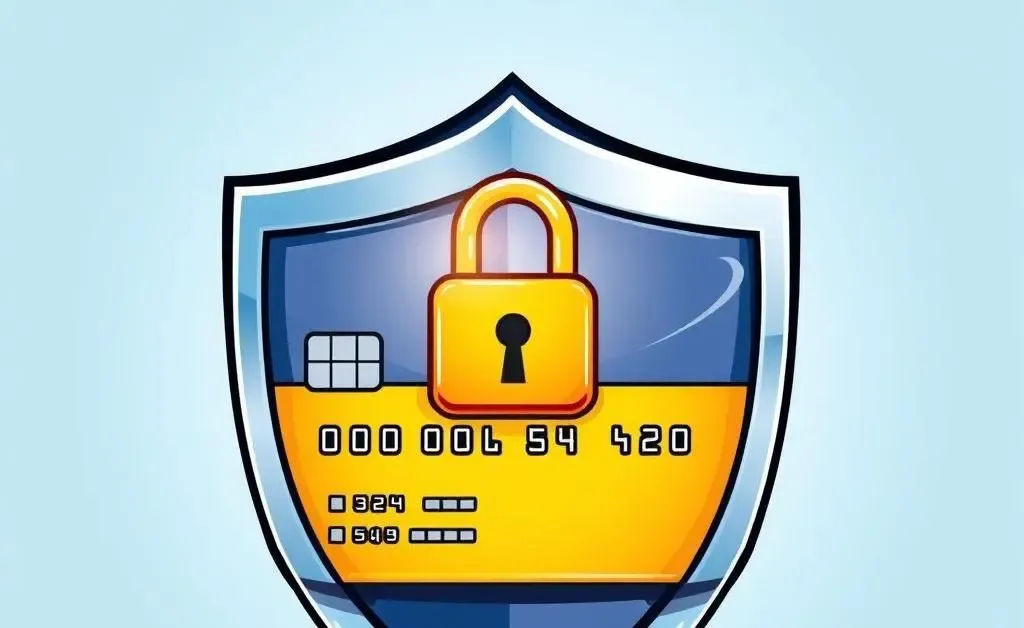 Shield protecting a credit card